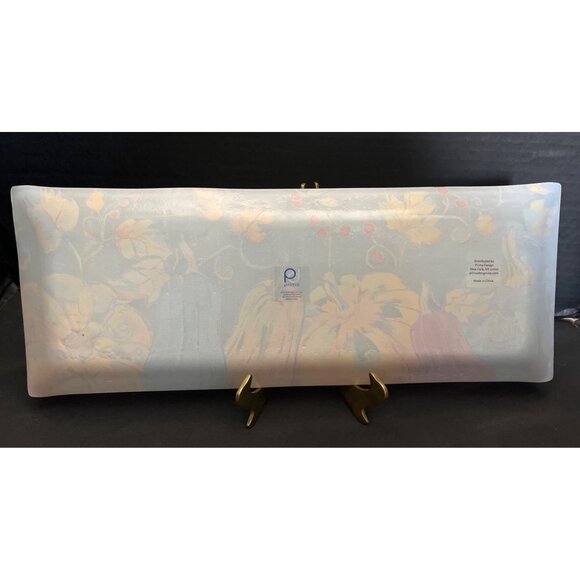 Fall Harvest Pumpkins Glass Serving Tray by Primo Designs 16” - Picture 4 of 5